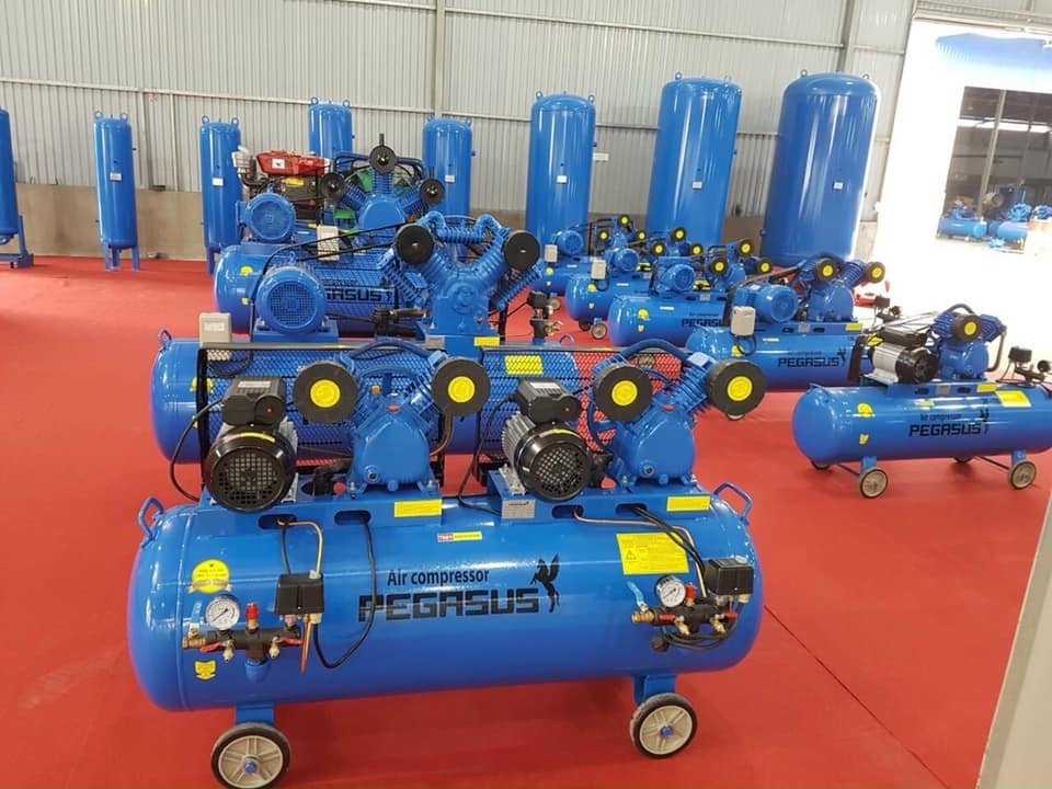 Máy nén khí 2 đầu nén 2 motor PEGASUS TM-V-0.25/12.5x2-230L